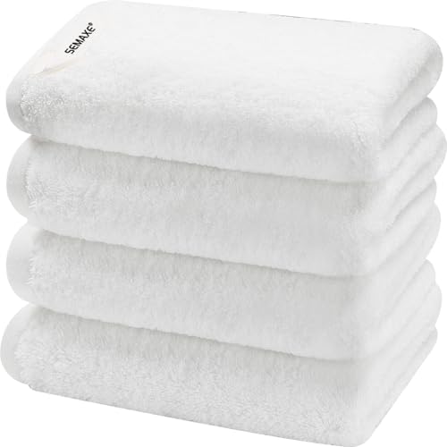 4-Pack White Cotton Hand Towels for Bathroom with Hanging Loops | Sink-side towels for drying hands and face, ideal for bathrooms, guest baths, powder rooms, OEKO-TEX certified, easy care - color: A03: White