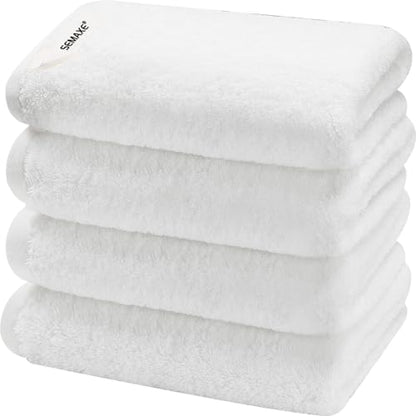 4-Pack White Cotton Hand Towels for Bathroom with Hanging Loops | Sink-side towels for drying hands and face, ideal for bathrooms, guest baths, powder rooms, OEKO-TEX certified, easy care - color: A03: White