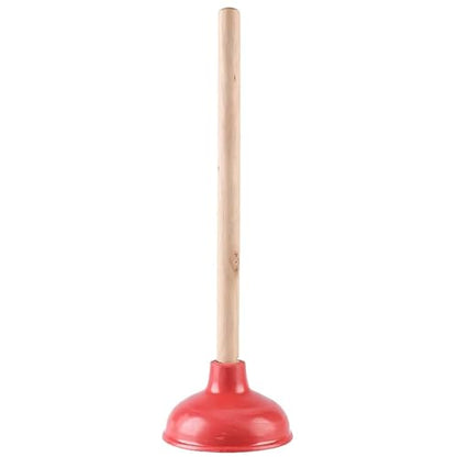 Toilet Plunger Red Heavy Duty Force Cup Rubber with A Long Wooden Handle to Fix Clogged Toilets and Drains, Perfect for Kitchens and Bathrooms (1 pcs) - color: 1 Pcs