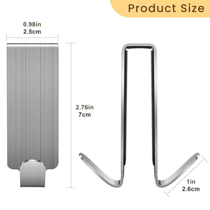 Shower Door Hooks for Towels, 2 Packs | Heavy Duty Drilling-Free Double Sided Towel Hooks for Bathroom Frameless Glass Door, Over the Door Towel Hooks - size: 2 PCS