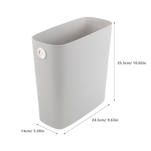 Luxshiny Slim Trash Can Plastic Waste Basket Rectangle Garbage Container Narrow Wastebasket Recycle Bin for Bathroom, Bedroom, Kitchen, Living Room 28X27X12.5cm