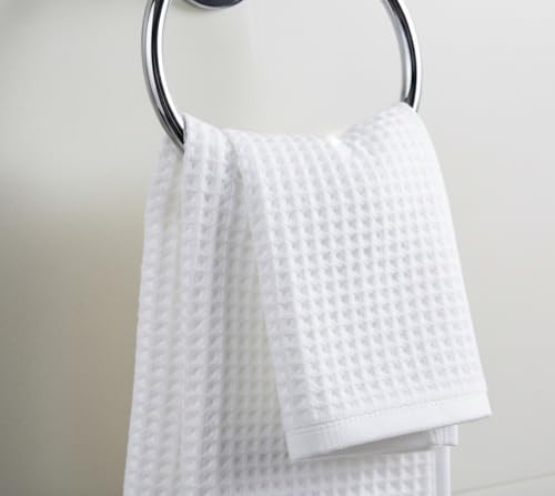 DEMMEX Organic Cotton Waffle Turkish Hand Towels for Bathroom & Kitchen, Large 20x30 in, 100% Oeko-TEX Certified Ultra Soft Turkish Cotton, Lightweight Quick Dry Waffle Weave, Set 2 (Crisp White) - color: Crisp White