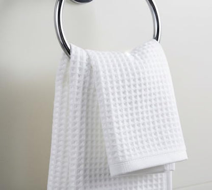 DEMMEX Organic Cotton Waffle Turkish Hand Towels for Bathroom & Kitchen, Large 20x30 in, 100% Oeko-TEX Certified Ultra Soft Turkish Cotton, Lightweight Quick Dry Waffle Weave, Set 2 (Crisp White) - color: Crisp White