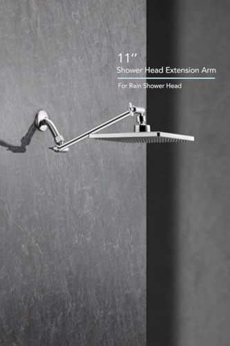 11 Inch Adjustable Shower Head Extension Arm With Locking Set Screw, Singing Rain 304 Stainless Steel Chrome Angle Height Adjustable, Easy Install, G1/2 Universal Connector Compatible (Chrome Finish) - color: 1. Chrome, style: 11 inch