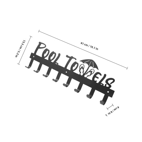 Cabilock Wall-Mounted Iron Towel Rack and Coat Hooks Black Metal Rack with Multiple Hooks for Bathroom and Entryway Storage