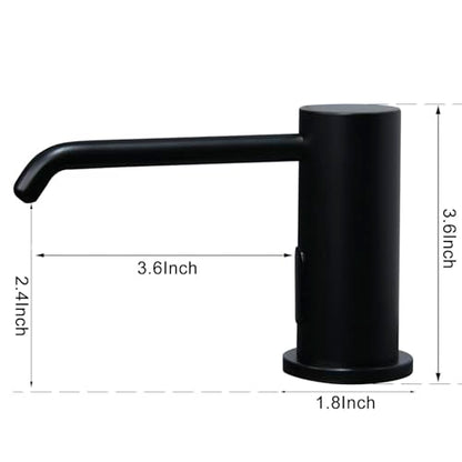 Automatic Soap Dispenser for Kitchen Sink, Matte Black Touchless Built-in Liquid Soap Dispenser with 33.81oz/1000ml Motion Activated No Touch Sanitizer Dispenser for Bathroom with High Capacity - color: Black