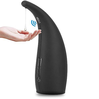 Automatic Soap Dispenser, Rubber Black | 4 Levers Adjustable, Touchless Liquid Dispenser, Infrared Motion Sensor, Waterproof, 300ml/11oz - color: Black