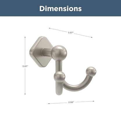 Franklin Brass Gainesville (1-Pack) Towel Hooks Satin Nickel Double Bathroom J Hooks Wall Mounted for Robes & Towels Hand Towel Hook Holder Kitchen, Bathroom Accessories GNV35-SN - color: Satin Nickel