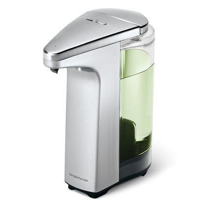 simplehuman 8 oz. Touch-Free Sensor Liquid Soap Pump Dispenser with Soap Sample, Brushed Nickel - color: Brushed, size: 8 oz. Battery Operated