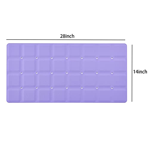 Webos Foldable Non Slip Silicon Bath Mat Bathtub mat Shower mats no Suction Cups for Textured Tub and Reglazed Tub(Foldable-Purple, 28-inch x 14-inch) - color: Foldable-purple