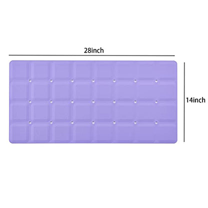 Webos Foldable Non Slip Silicon Bath Mat Bathtub mat Shower mats no Suction Cups for Textured Tub and Reglazed Tub(Foldable-Purple, 28-inch x 14-inch) - color: Foldable-purple