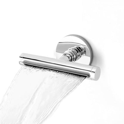SKOWLL Waterfall Shower Adjustable, Wall Mount Modern Rainfall Waterfall Shower Head Set, Polished Chrome Waterfall Showerhead Jet, High Pressure Shower Body Spray Jets - color: Polished Chrome
