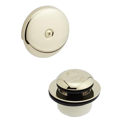 Signature Hardware 948039 Pop-Up Drain with Overflow Cover for Alcove Tub - Polished Brass - color: Polished Brass