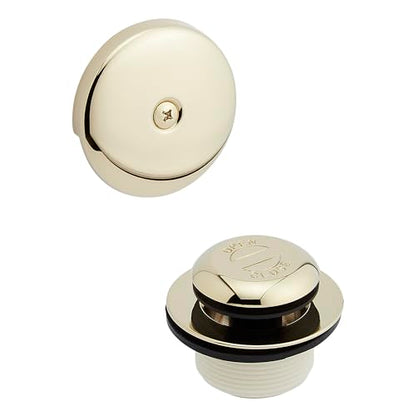 Signature Hardware 948039 Pop-Up Drain with Overflow Cover for Alcove Tub - Polished Brass - color: Polished Brass