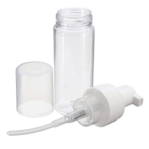 2-Piece Plastic Foamer Bottle Clear Pump Dispenser Mini Travel Size Foaming Soap Face Wash 1.7 Oz, No leaks!