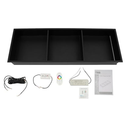 12 * 36In RGB LED Light Shower Niche, 3-Tier Stainless Steel Recessed Storage with Remote Control, Black No Tile Needed Wall Niche for Bathroom Storage Built-in Installation (12x36in RGB) - size: 12x36in RGB