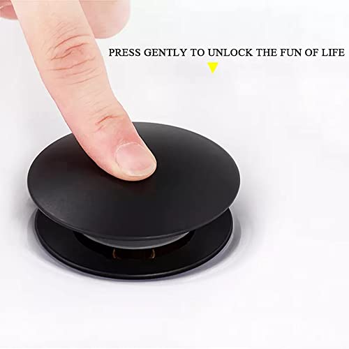 Rockgoya Bathroom Sink Drain,5 Pack Drain Stopper Bathroom Sink with Overflow,Pop Up Drain Assembly with Detachable Strainer Basket,Built-in Anti-Clogging Strainer,Stainless Steel Mattle Black - color: Mattle Black-5 Pack, style: With Overflow