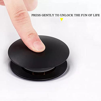 Rockgoya Bathroom Sink Drain,5 Pack Drain Stopper Bathroom Sink with Overflow,Pop Up Drain Assembly with Detachable Strainer Basket,Built-in Anti-Clogging Strainer,Stainless Steel Mattle Black - color: Mattle Black-5 Pack, style: With Overflow