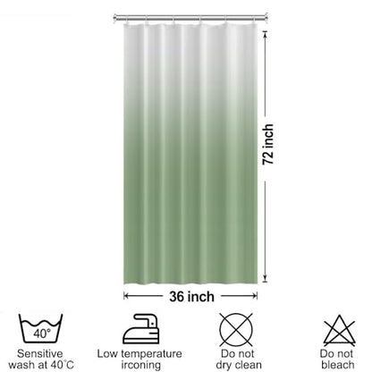 Ombre Light Green Stall RV Shower Curtain with Hooks 36x72inches | Machine Washable Waterproof, Modern Solid Boho Gradient, Bathroom Dorm Hotel Room Divider, Easy to Install, Window Curtain - color: Light Green, size: 36"W x 72"L (Pack of 1)