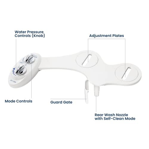 LUXE Bidet NEO 120 - Bidet Attachment for Toilet Seat, White | Non-Electric, Single Nozzle, Self-Cleaning, Adjustable Water Pressure, Rear Wash - color: White