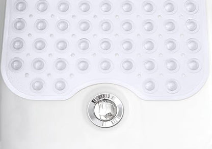 Extra-Long Non-Slip Bathtub & Shower Mat 39”x16” (Smooth/Non-Textured Tubs Only) Safe, Clean, Machine-Washable, Superior Grip&Drainage, Vinyl, Transparent Clear - color: Transparent Clear, size: 39" x 16" (Rectangular)