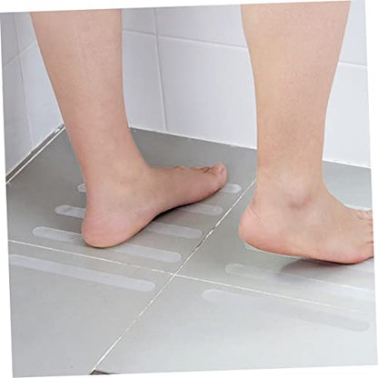 SOLUSTRE 3sets Skid Bathtub Stickers Transparent Non Slip Strips for Bathtubs Showers Stairs Pools Easy Installation Strong Adhesion for Safety Wet Areas 12pcs*3