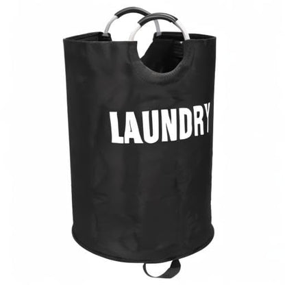 Maxsilan 160L XX-Large Laundry Basket Bag, Collapsible Tall Hamper, Black | Freestanding tall laundry bag & foldable washing basket. Extra large clothes storage bin with durable sturdy handles - color: Black, size: 160L