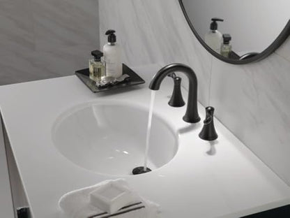 Delta Faucet Esato Widespread Bathroom Faucet 3 Hole, Matte Black Bathroom Faucet, Bathroom Sink Faucet, Drain Assembly Included, Matte Black 35897LF-BL - color: Matte Black