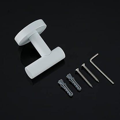 White Towel Hooks Coat Robe Hook for Bath and Kitchen,Bathroom Hardware Accessories, SUS 304 Stainless Steel Wall Hook 2 Count - color: White