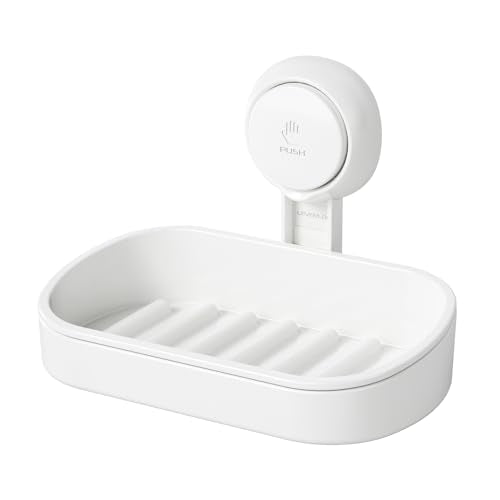 Soap Holder, Soap Dish for Shower, Suction Cup Bar Soap Holder | Soap Bar Holder for Shower, Wall Mounted Self Draining, NO Drill Sponge Holder for Bathroom, Bathtub Kitchen Sink, White - style: 1 tier