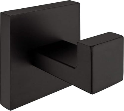 Nolimas Towel Hook Stainless Steel Bathroom Rustproof Clothes Towel Coat Hook Wall Mounted Square Toilet Kitchen, Heavy Duty Door Hanger, 1 Pack, Matte Black - color: Matte Black, size: 1 Pack