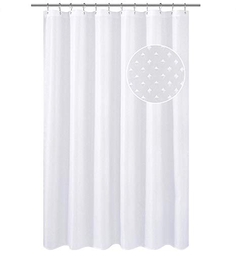 N&Y HOME Hotel Fabric Shower Curtain or Liner White 72x72 | Cloth Textured Diamond Patterned, Bottom Magnets, Machine Washable,, Water Repellent - size: 72"W x 72"L (Pack of 1)