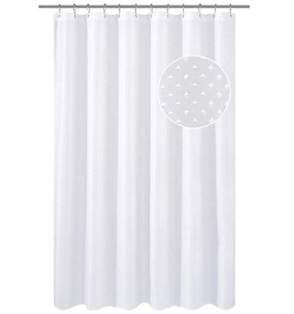 N&Y HOME Hotel Fabric Shower Curtain or Liner White 72x72 | Cloth Textured Diamond Patterned, Bottom Magnets, Machine Washable,, Water Repellent - size: 72"W x 72"L (Pack of 1)