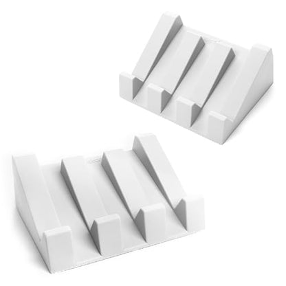 Silicone Soap Dish (USA Patented) Self Draining Bar Soap Holder for Shower Bathroom Sink, Drying Soap Dish Tray Kitchen Sponge Holder Easy Cleaning Soap Saver Mat (Pure White, 2) - color: Pure White, 2