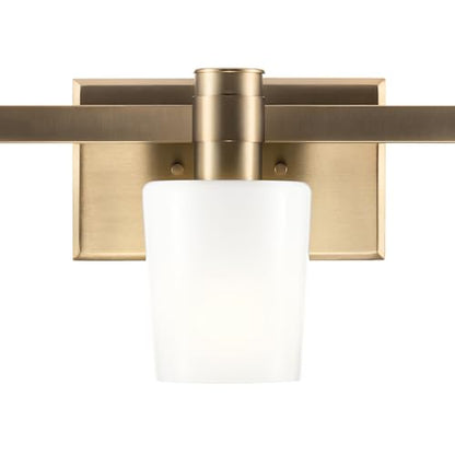 Kichler Adani 3-Light Bathroom Vanity Light, Champagne Bronze | Modern vanity light with opal glass for bathrooms and powder rooms (24" x 8.25"), 55176CPZ - color: Champagne Bronze, size: 24"