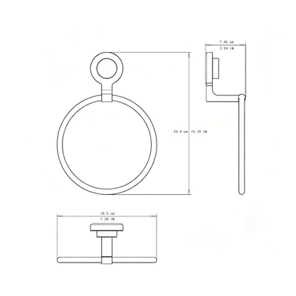 Suction Cup Hand Towel Holder for Bathroom, Silver | Stainless Steel, Wall Mounted, No Drilling, Removable Hand Towel Ring for Bathroom, Kitchen