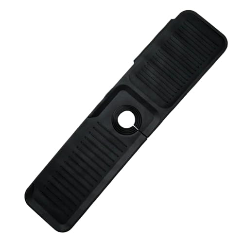 24 Inch Black Durable Faucet Mat, Silicone Kitchen Sink Splash Guard Behind Faucet, Draining Mat for Kitchen/Bathroom/Farmhouse/RV (60 * 15 * 1.8cm) - color: Black
