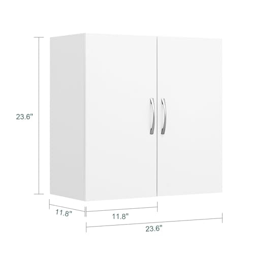 Over Toilet Wall Mount Bathroom Cabinet, Wall Size, White | Wall-Mounted Over-Toilet Cabinet With Adjustable Shelf, Multi-Use Bathroom & Laundry Storage, HUS-BZR200 - color: White2