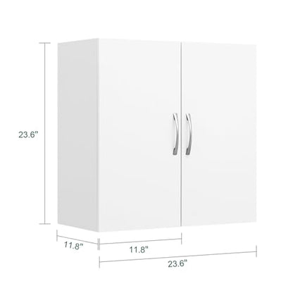 Over Toilet Wall Mount Bathroom Cabinet, Wall Size, White | Wall-Mounted Over-Toilet Cabinet With Adjustable Shelf, Multi-Use Bathroom & Laundry Storage, HUS-BZR200 - color: White2