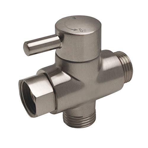 Shower Arm Diverter Valve for Hand Held Showerhead and Fixed Spray Head,G 1/2 3-Way Bathroom Universal Shower System Replacement Part/Brass (Brushed Nickel) - color: Brushed Nickel