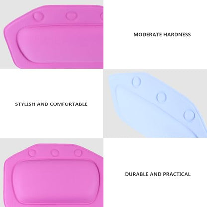 Beavorty 2pcs Non-Slip Bathtub Pillow with Strong Suction Cups, PVC Foam Tub Head and Neck Support Cushions for Home Shower and Spa Bathing Random Color