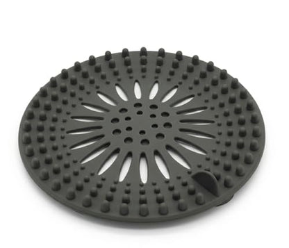 Silicone Sink Strainer Hair Catcher Set of 4 Colors - 5.3 Inch Drain Cover for Kitchen Bathroom Shower, Anti-Clogging Drain Protector with Suction Cups, BPA-Free, Blue Green Gray