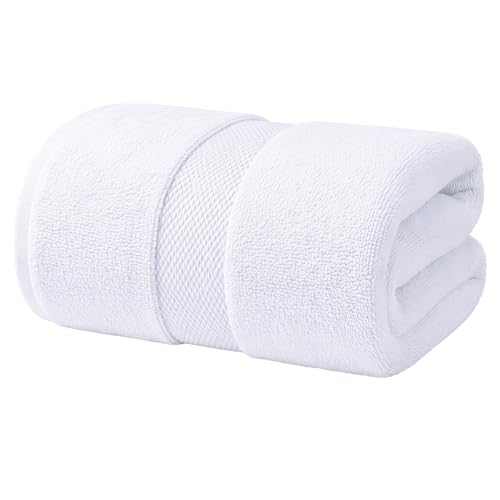 Infinitee Xclusives – Luxury Bath Sheets Towels – 1 Pack 600 GSM (35X70 Inches) – 100% Ring Spun Cotton Large Bath Towels for Bathroom (Brilliant White, Bath Sheets - Pack 1) - color: Brilliant White, size: Bath Sheet - 1 Pack