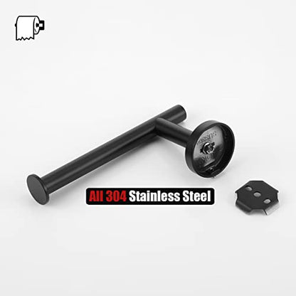 JQK Black Toilet Paper Holder, 5 Inch 304 Stainless Steel Thick 0.8mm Tissue Paper Dispenser, Matte Black Wall Mount, TPH120-PB - color: Black, size: Knob