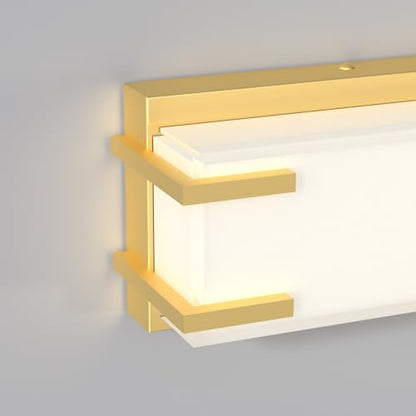 LED Bathroom Light Fixtures Over Mirror 32” Vanity Light with Milky White Lampshade 4000K Daylight Bath Bar (Gold) - color: Gold, size: 32 inch