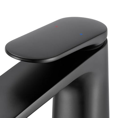 Ruvati Este Single Handle Lever Tall Vessel Faucet Modern Bathroom Vanity in Matte Black - RVF5136MB - color: Matte Black