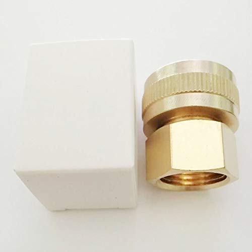 YOUHO Garden Hose Adapter Double Female Brass Swivel Thread Size 1/2 NPT (F) to 3/4 NH (F) Garden Pipe Joint Extension Repair Fitting（1 Pack） - size: 1/2NPT(F) to 3/4 GHT(F)1pcs