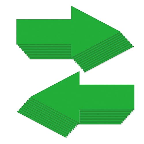 EVQ Arrow Floor Sticker Green 10 x 5 Inch Self-Adhesive Vinyl Decal 20 PCS | Removable Waterproof Large Directional Arrow Floor Sign for Concrete Warehouse Office - color: Green 10"×5"