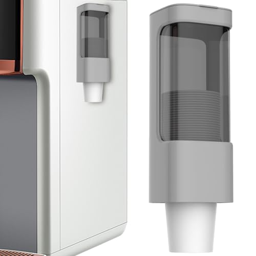 Cup Holders, Cup Dispenser Sealed Pull Type Water Cooler Cup Holder Dustproof Wall Mount Bathroom Cup Dispenser with Lid Double Paper Cup Holder for Home, Bathroom, Office