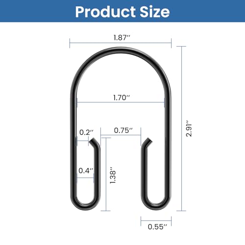 Black Shower Curtain Hooks Rings ，Double Sided Shower Curtain Rings Rust Proof，12 pcs Shower Hooks for Inside Shower，Smooth Sliding Anti-Drop Double Shower Rings for Curtain (Black) - color: Black
